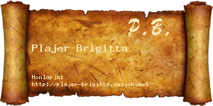 Plajer Brigitta névjegykártya